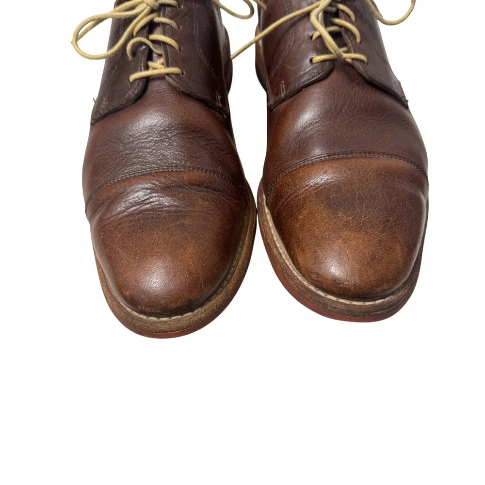 Allen Edmonds Oak Street Cap Toe Derby Shoes Mens 11 D Brown Leather Dainite